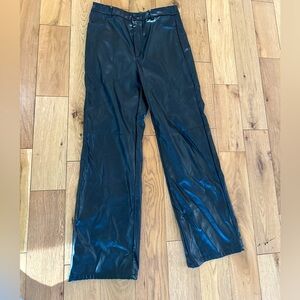 Faux leather moto pants